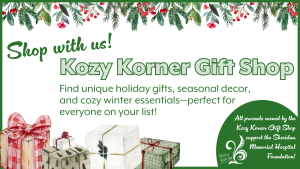 Shop with us! Kozy Korner Gift Shop